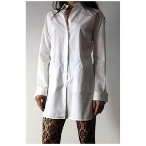 MaxMara Weekend Shirt Tunic Size 8 Long Sleeve Button-Down White